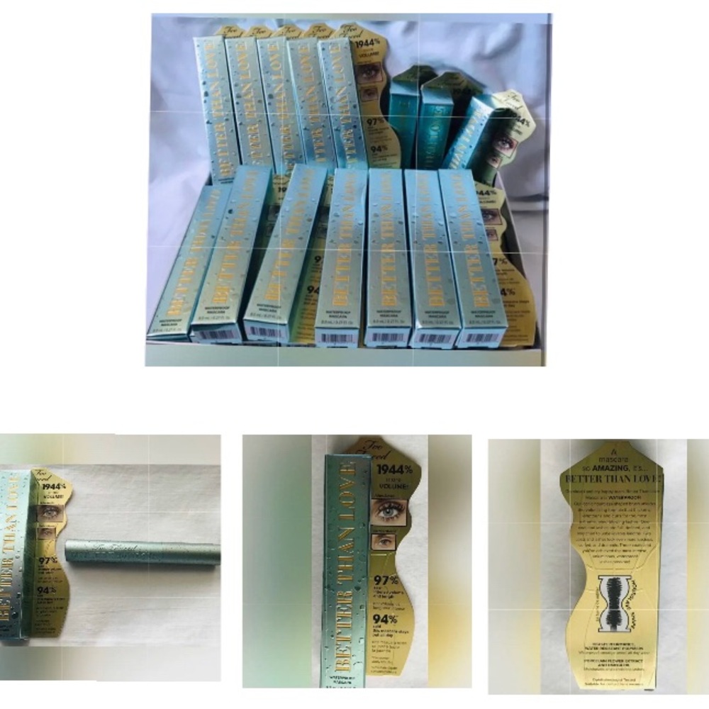 Huge Lot of 43 Too Faced Better Than Love Waterproof Black Mascara